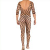 MenSexyWear Combinaison ouverte Mesh TITANIUM